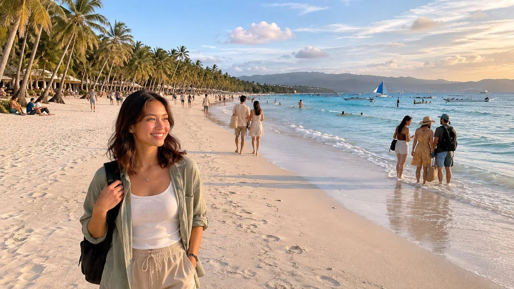White Beach scene for a realistic Boracay itinerary 7 days plan with buffers