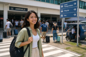 Caticlan Airport to Boracay travelers at the airport arrivals area