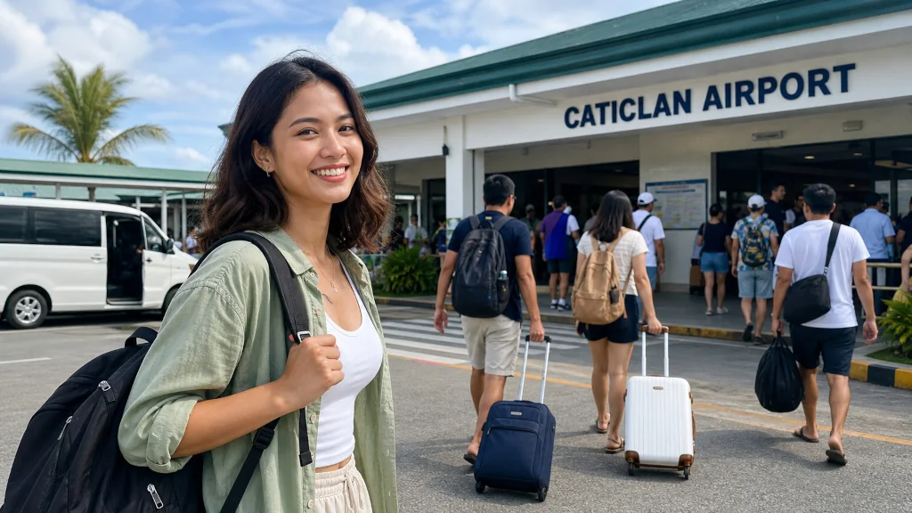 Caticlan Airport to Boracay transfer with luggage and island arrival mood