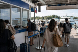 Caticlan Jetty Port step in the kalibo airport to boracay transfer