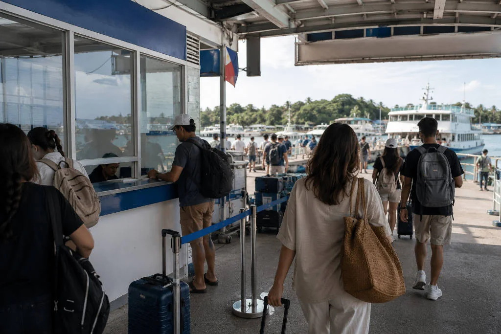 Caticlan Jetty Port step in the kalibo airport to boracay transfer