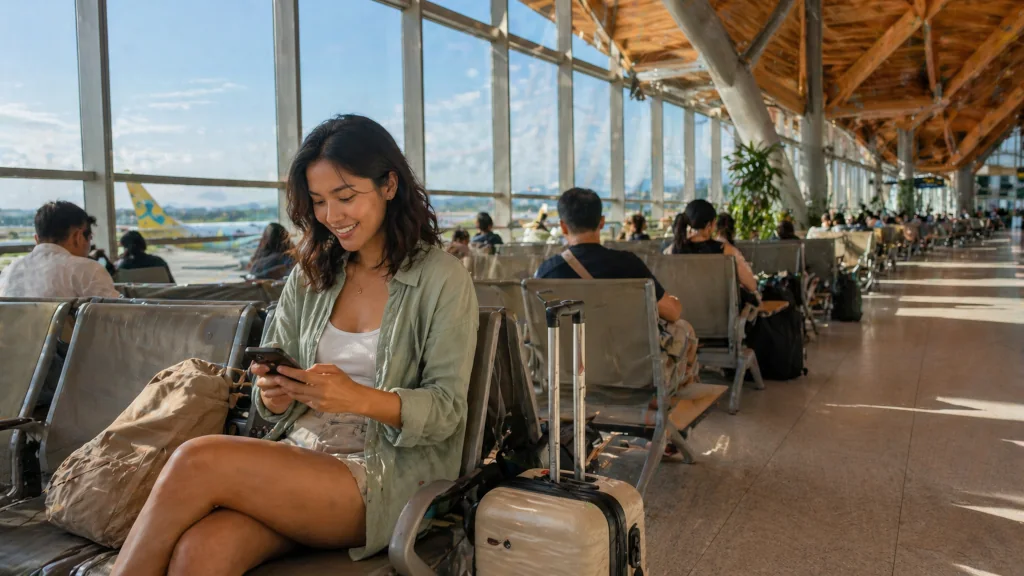 Cebu airport departure area for a Cebu City to La Union trip