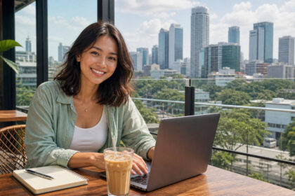 Cebu City digital nomad guide with laptop and city view