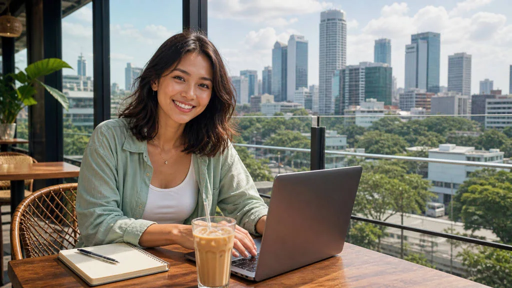 Cebu City digital nomad guide with laptop and city view