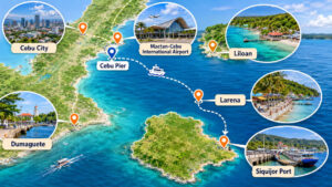 Cebu City to Siquijor route options by ferry, flight, and Dumaguete connection