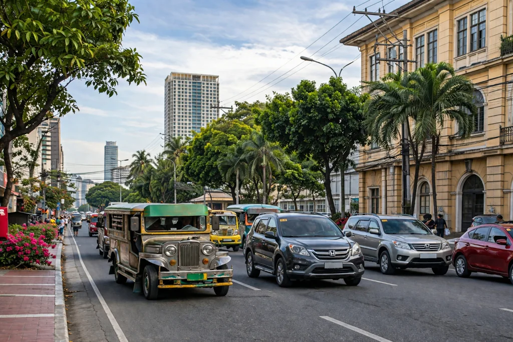 Cebu City weekend trip morning street with light traffic
