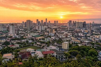 Cebu City weekend trip skyline at sunset with a calm city view
