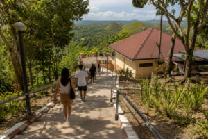 Steps to the viewing deck after paying the Chocolate Hills entrance fee