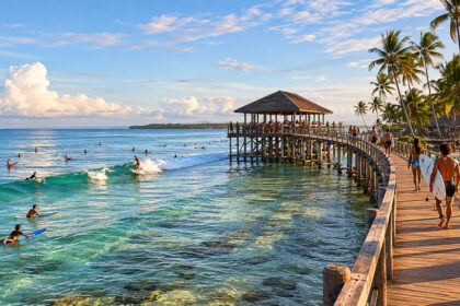 Cloud 9 Siargao boardwalk and surf break for cloud 9 siargao entrance fee planning