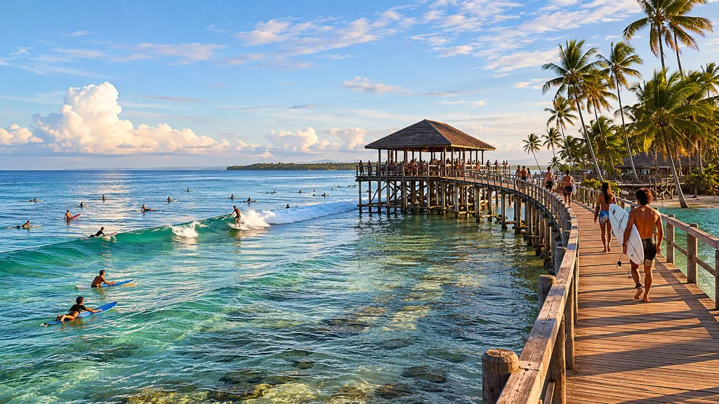 Cloud 9 Siargao boardwalk and surf break for cloud 9 siargao entrance fee planning