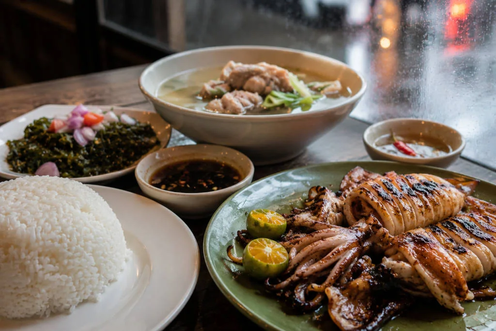 Coron rainy day food trip meal with warm local dishes