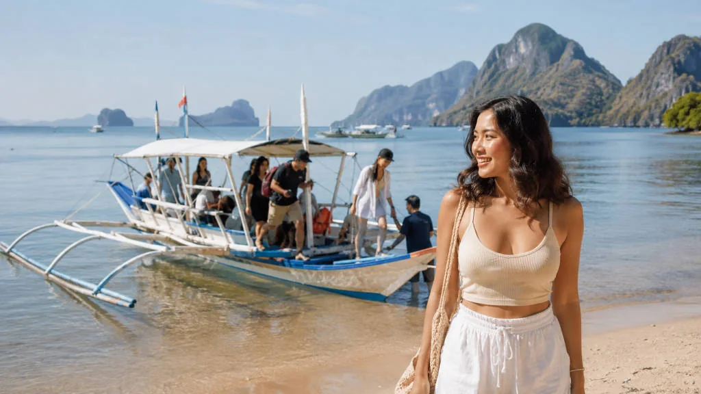 Day trips from Puerto Princesa with island boats and calm Palawan scenery