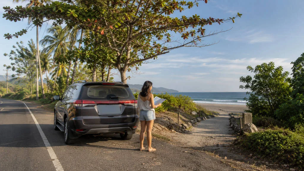 Coastal road and beach view for planning easy day trips from Zambales