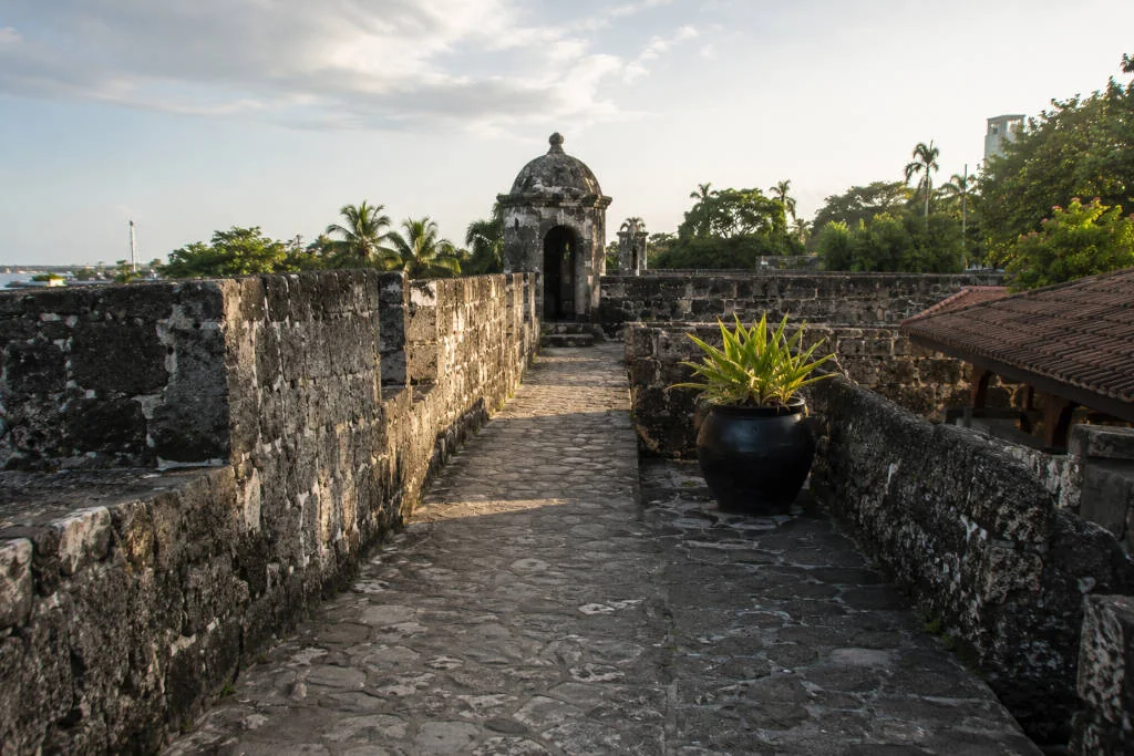 Fort San Pedro stone walls and walkway