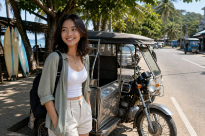 Tricycle and local road scene for how to get around La Union