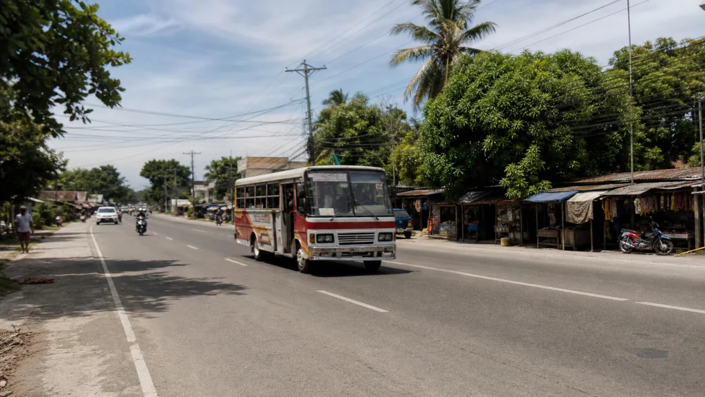 Jeepney or bus option for how to get around La Union between towns