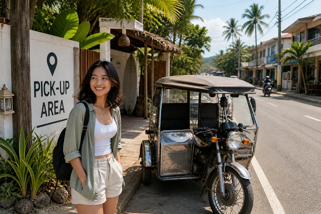 Tricycle pickup area for how to get around La Union on short local rides