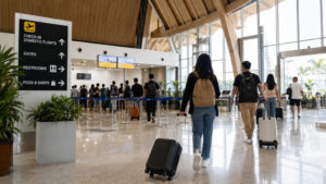 Travelers preparing for a flight from Iloilo City to Cebu City