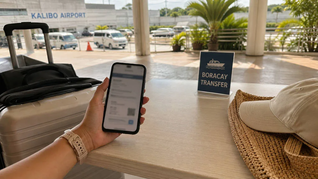 kalibo airport to boracay transfer planning with luggage and booking details