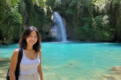 Kawasan Falls entrance fee guide with blue water in Badian Cebu