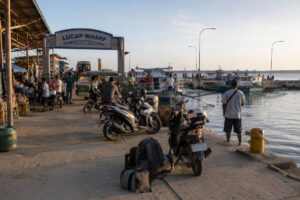 Lucap Wharf arrival on the Manila to Hundred Islands motorcycle route