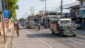 Busy toll-free road conditions on a Manila to Subic no expressway route