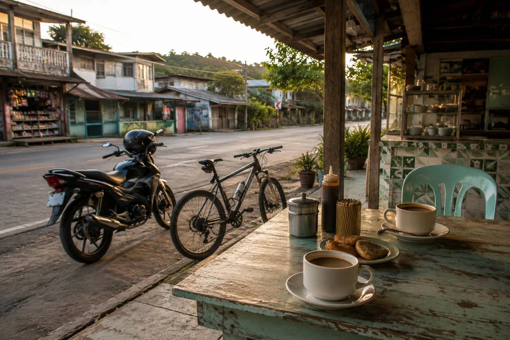 Practical provincial rest stop on the Manila to Baler motorcycle route