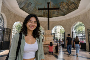 Respectful travel photo near Magellan’s Cross for photography spots in Cebu City