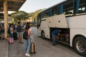 Provincial bus luggage loading for the road trip to La Union