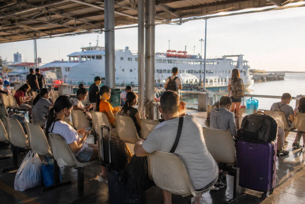 Philippine ferry terminal waiting area for Puerto Princesa to Cebu City route planning