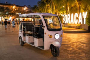 Solo travel Boracay e-trike with driver transport option at night