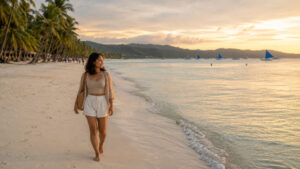 Solo travel Boracay safety-first Mika beach walk on White Beach
