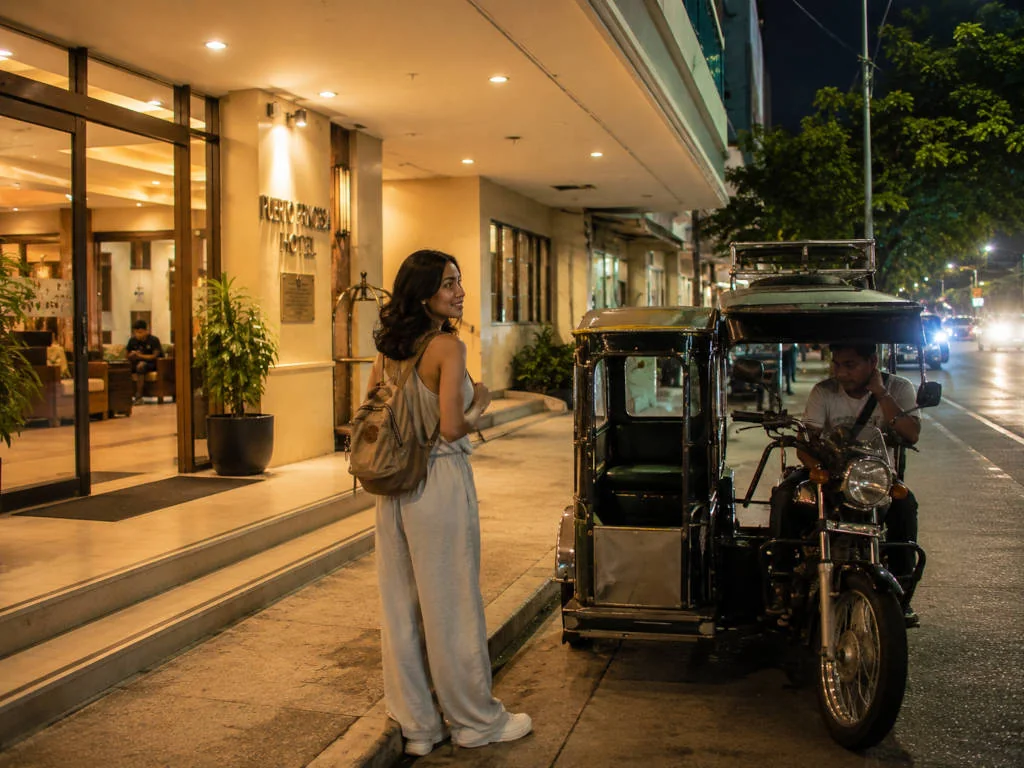 Solo travel Puerto Princesa evening transport pickup near a hotel