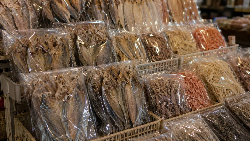 Packed dried seafood souvenirs for souvenir shopping in Cebu City