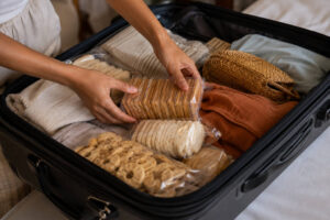 Packing fragile snacks after souvenir shopping in Cebu City