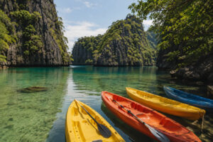 Optional kayak rental cost to consider with the twin lagoon entrance fee