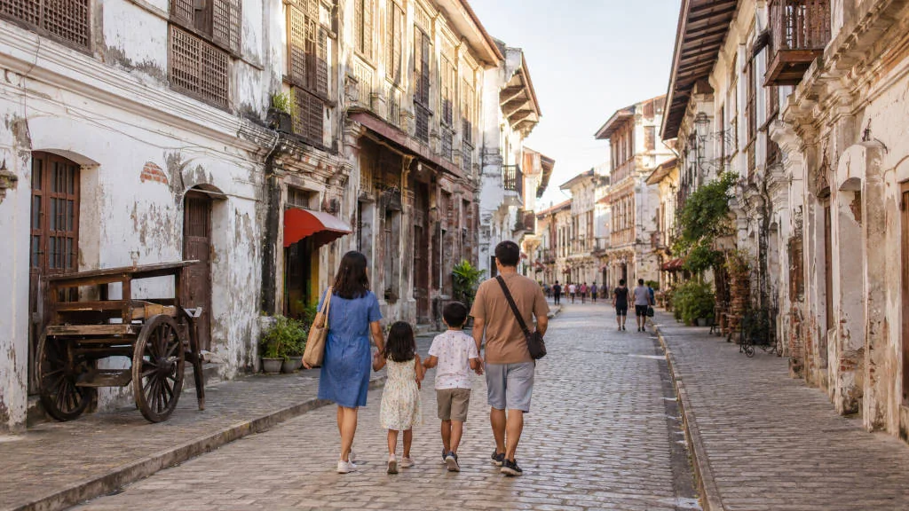 Family-friendly Calle Crisologo street scene for Vigan with kids