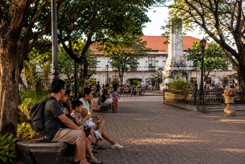 Open plaza in Vigan for a family break during Vigan with kids