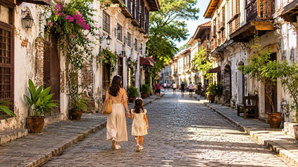 Exploring Calle Crisologo in Vigan with kids at an easy pace