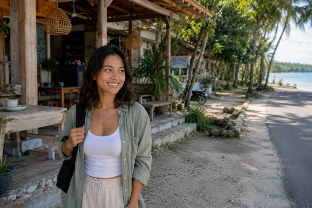 Mika Santos as a solo traveler considering where to stay in Siquijor