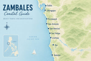 Map-style guide to where to stay in Zambales