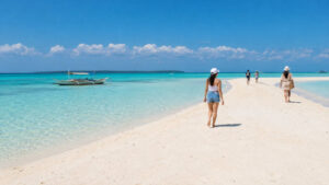 Bantayan Sandbar with shallow turquoise water and white sand near Santa Fe, Cebu