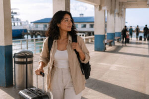 Mika Santos with light luggage for a low-stress Cagayan de Oro to Cebu City trip