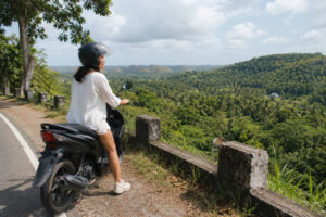Motorbike rental option for confident riders learning how to get around Bohol countryside