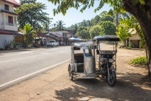 Tricycle option for short rides when planning how to get around Bohol countryside