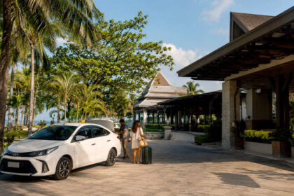 How to Get Around Mactan: Grab, Taxis, Tricycles, and Resort Transfers Traveler pickup area at a Mactan resort for a guide on how to get around Mactan