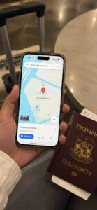 Saving an Intramuros hotel map pin before leaving NAIA for a NAIA to Intramuros ride