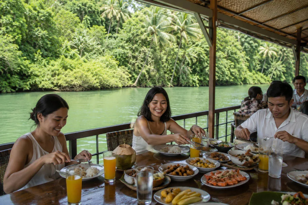 Loboc River lunch as part of Bohol countryside travel budget expenses