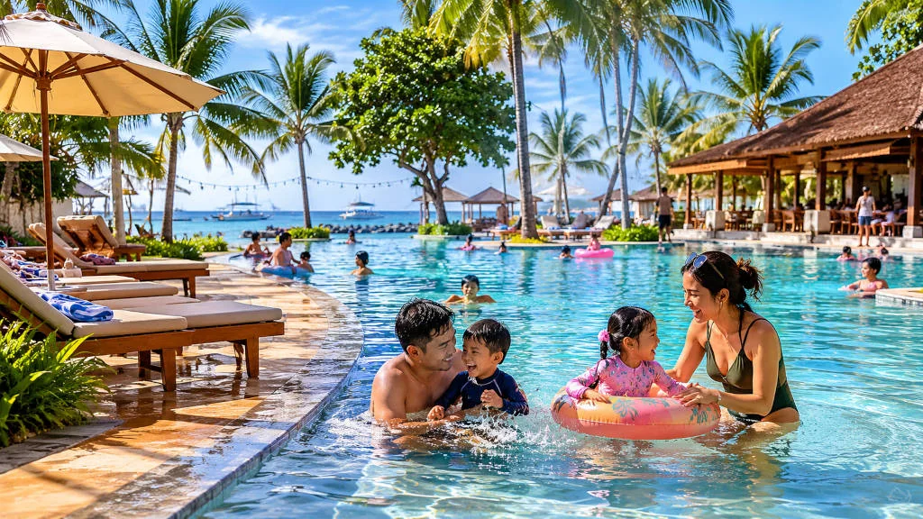 Family-friendly resort pool for planning Mactan with kids