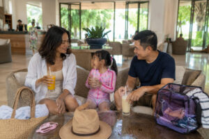 Shaded indoor cooling break for Mactan with kids